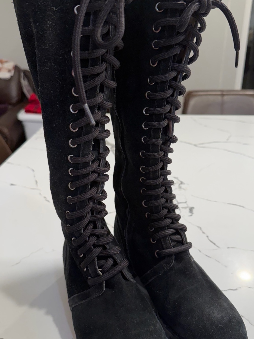 Cole Haan Becca size 6 suede black boots waterproof.